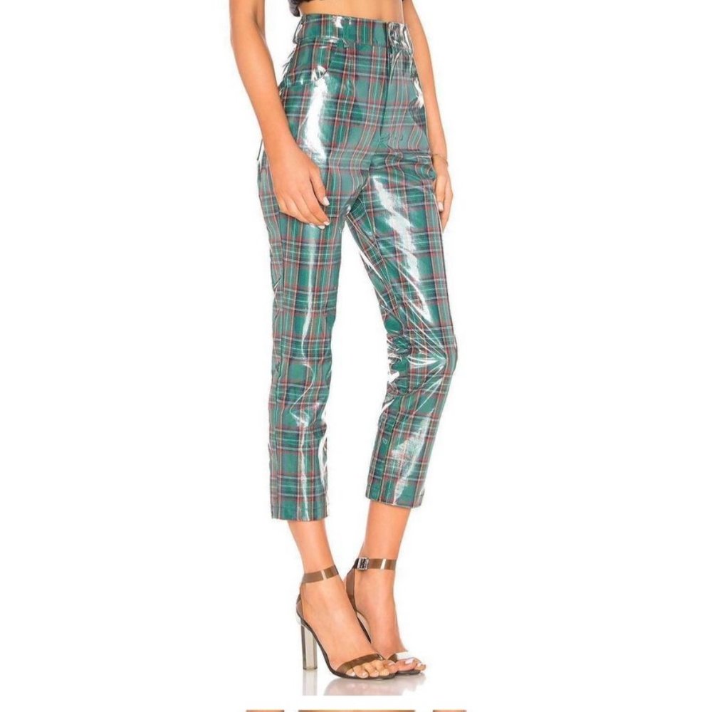LPA Vinyl Plaid In Green Color Sz XS
